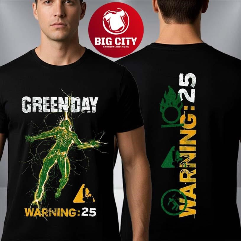 Green Day Warning Album 25 20th Anniversary Two Sided Shirt Unisex T-shirt, Sweatshirt, Hoodie, Long Sleeve Tee - T-Shirt, Sweatshirt, Hoodie