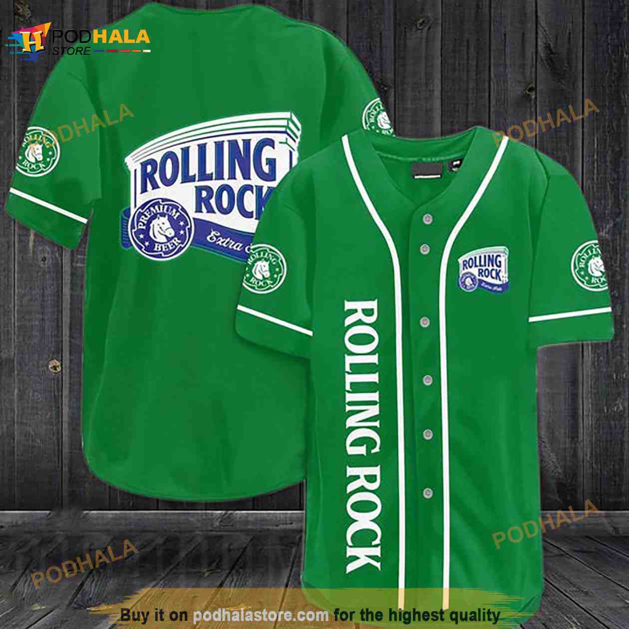 Green Rolling Rock Beer 3d Baseball Jersey baseball jersey product view 1