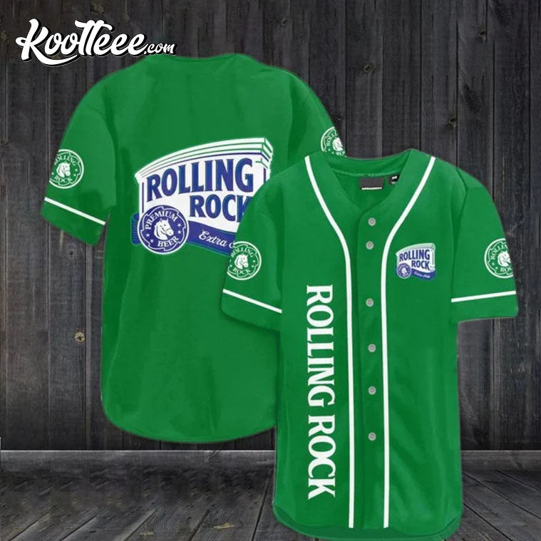 Green Rolling Rock Beer Lover Baseball Jersey baseball jersey product view 1