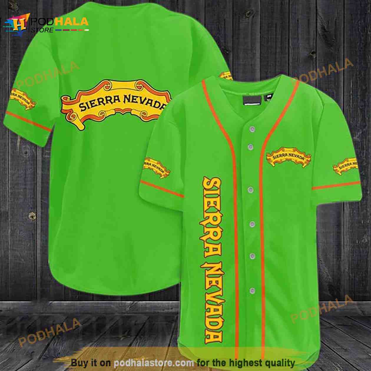Green Sierra Nevada Beer 3d Baseball Jersey baseball jersey product view 1