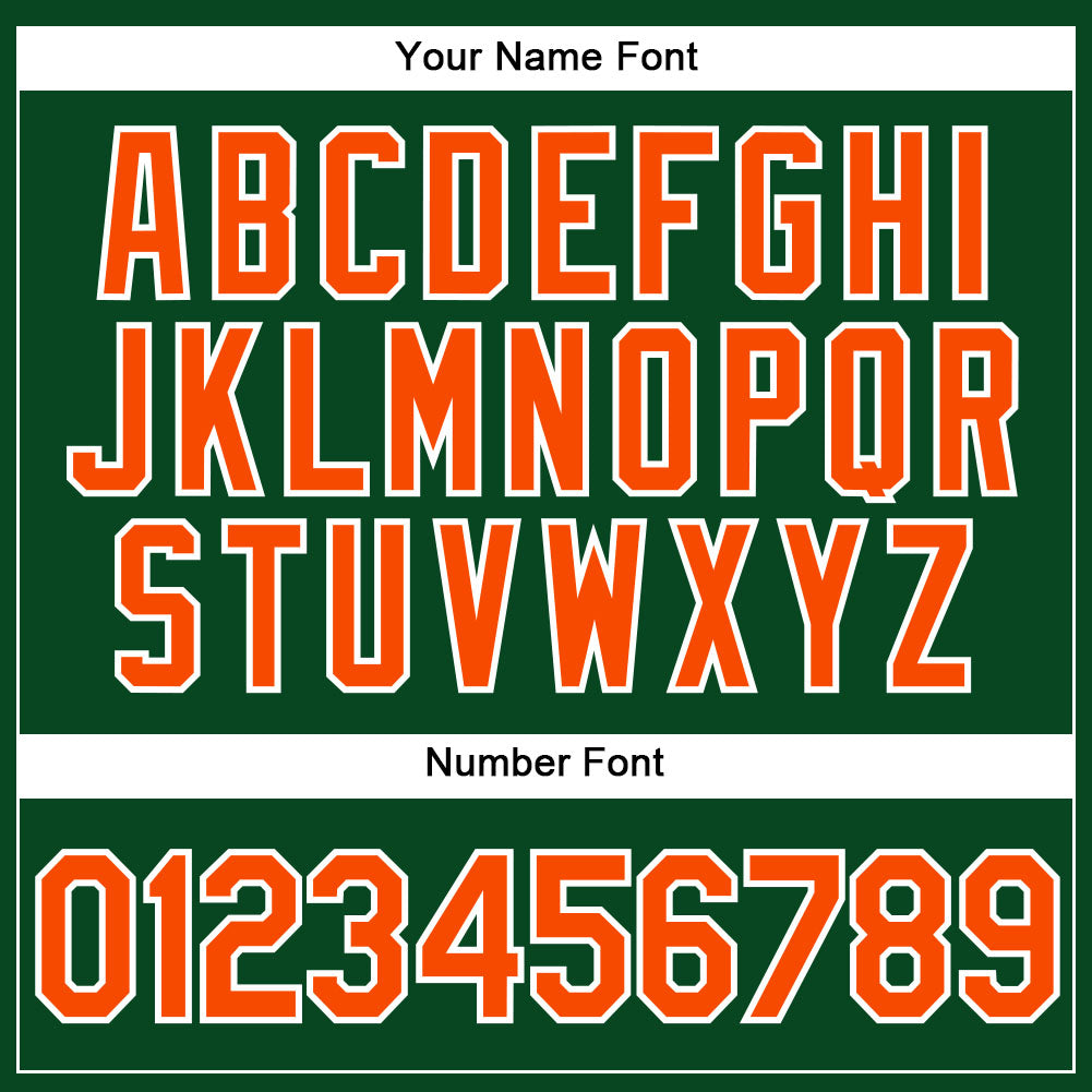 Custom Green White Pinstripe Orange-White Authentic Baseball Jersey baseball jersey product view 5