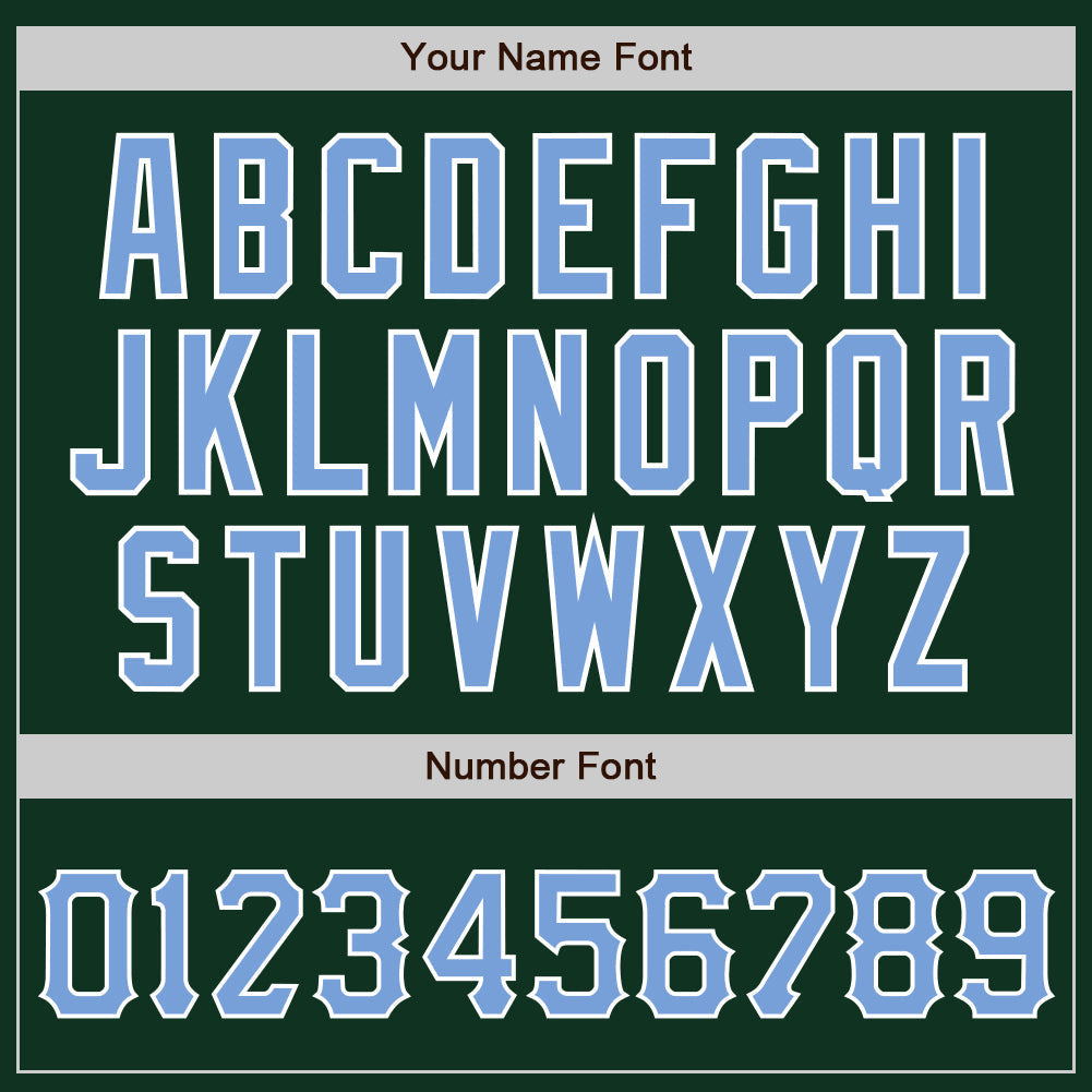 Custom Green Light Blue-White Authentic Baseball Jersey baseball jersey product view 5