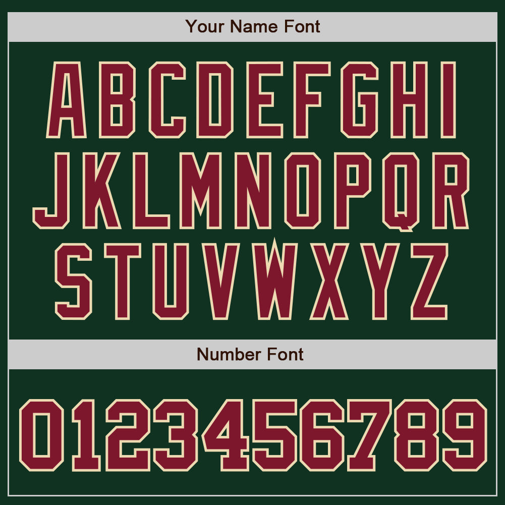 Custom Green Crimson-City Cream Authentic Baseball Jersey baseball jersey product view 5
