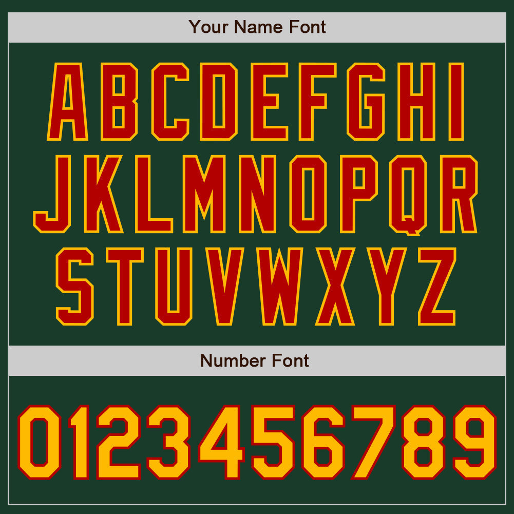 Custom Green Gold-Red Authentic Baseball Jersey baseball jersey product view 5