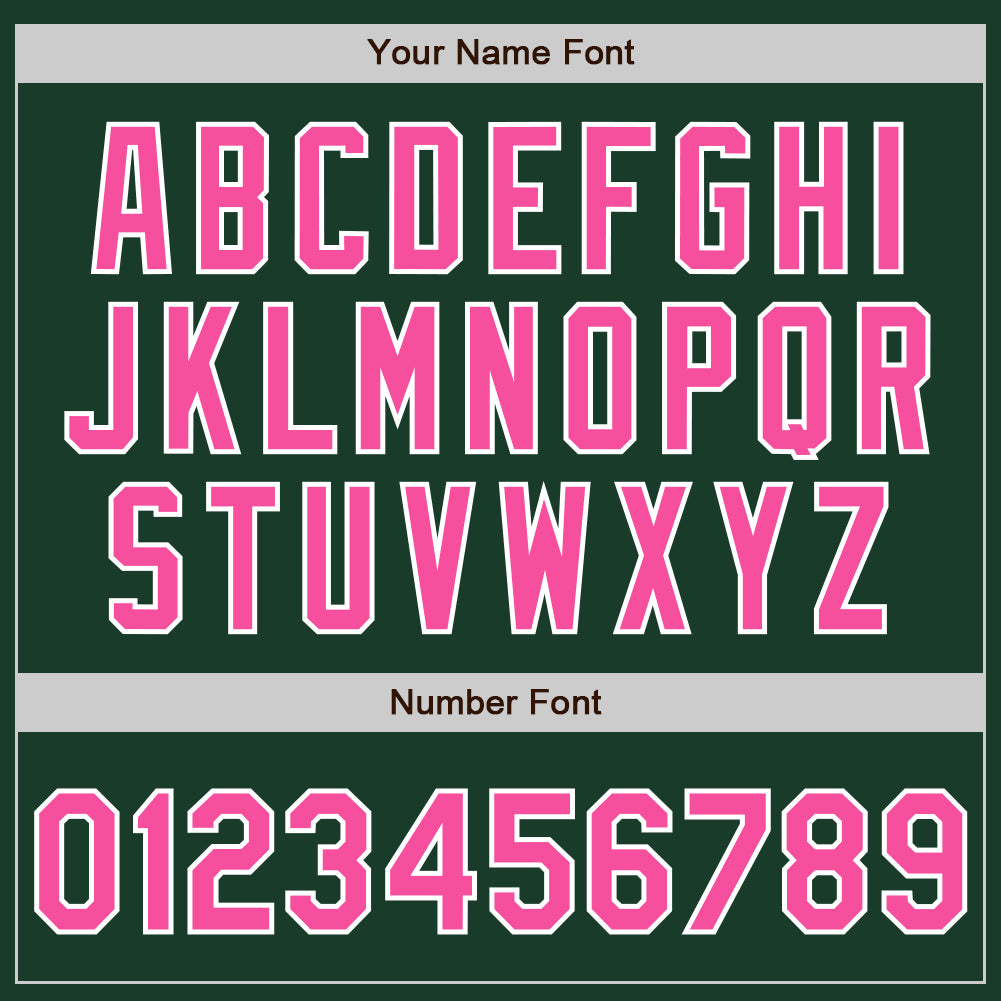 Custom Green Pink-White Authentic Baseball Jersey baseball jersey product view 5