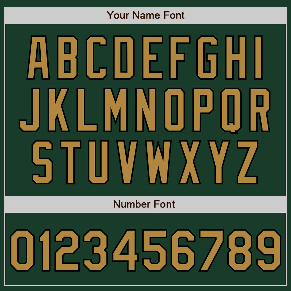 Custom Green Old Gold-Black Authentic Baseball Jersey baseball jersey product view 5
