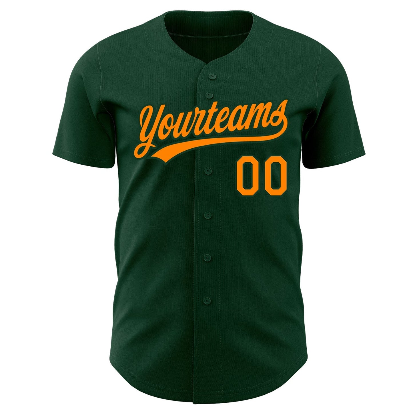 Custom Green Bay Orange Authentic Baseball Jersey baseball jersey product view 2