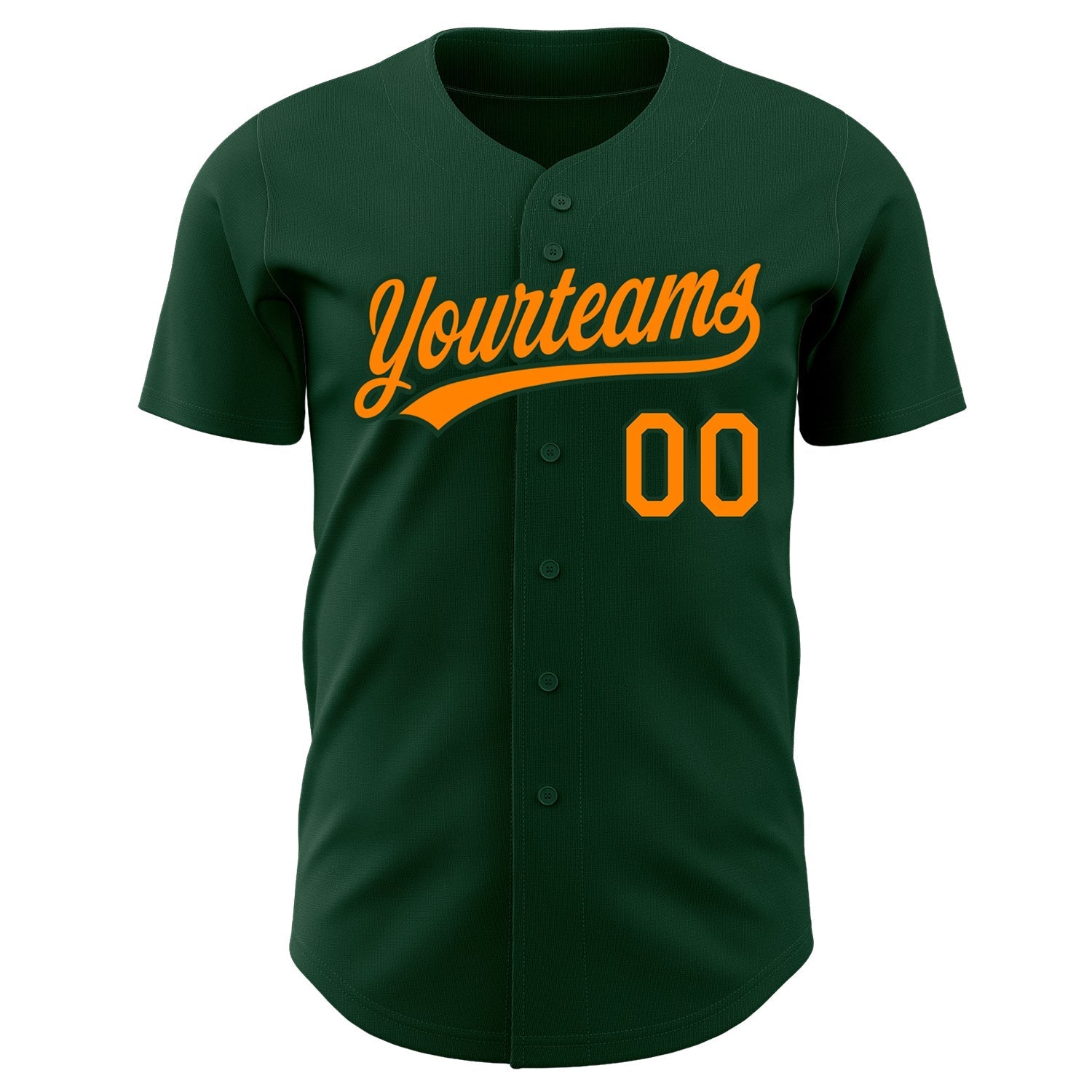 Custom Green Bay Orange Authentic Baseball Jersey baseball jersey product view 2