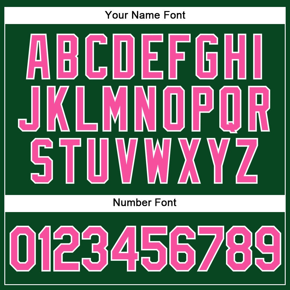 Custom Green White Pinstripe Pink Authentic Baseball Jersey baseball jersey product view 5