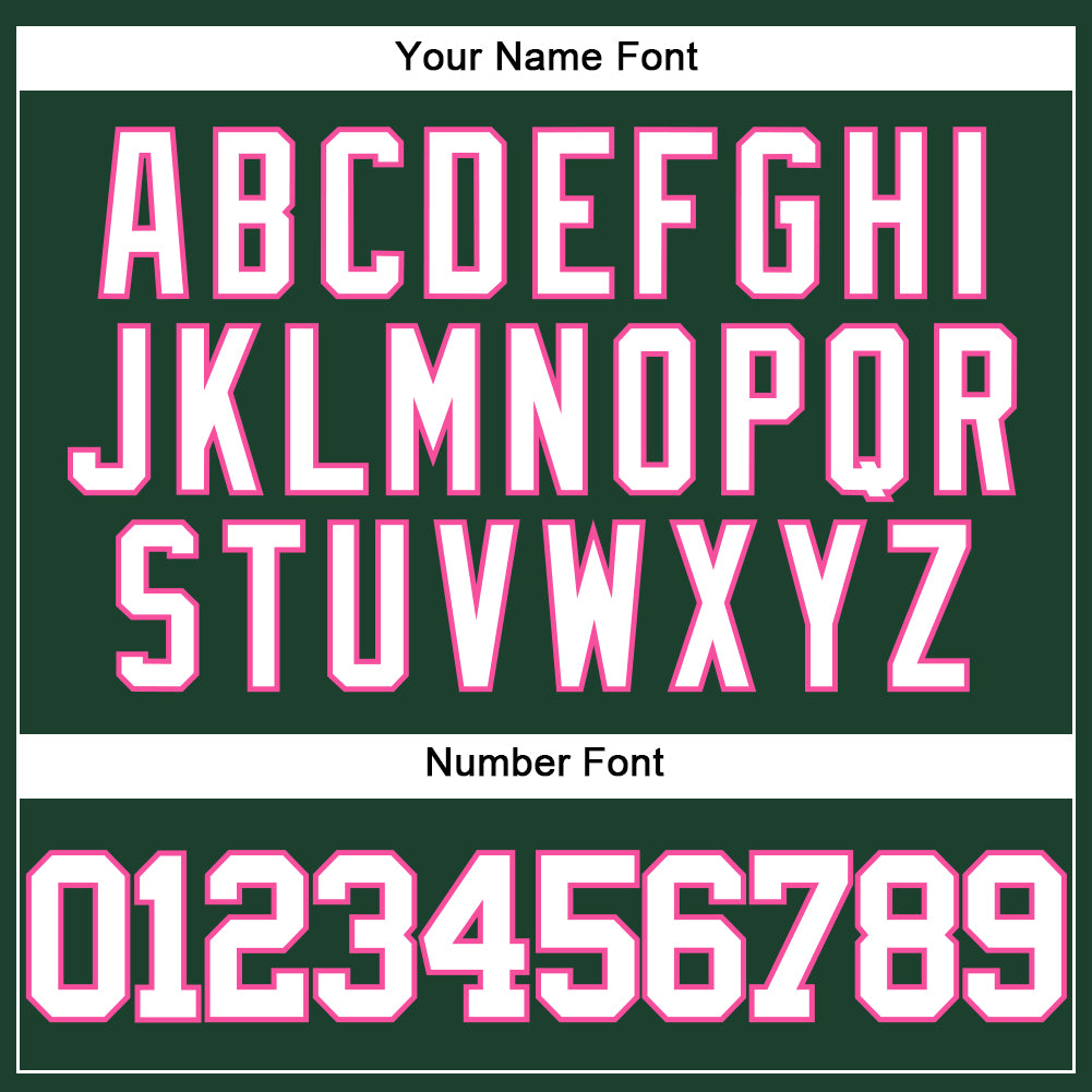 Custom Green White-Pink Authentic Baseball Jersey baseball jersey product view 5
