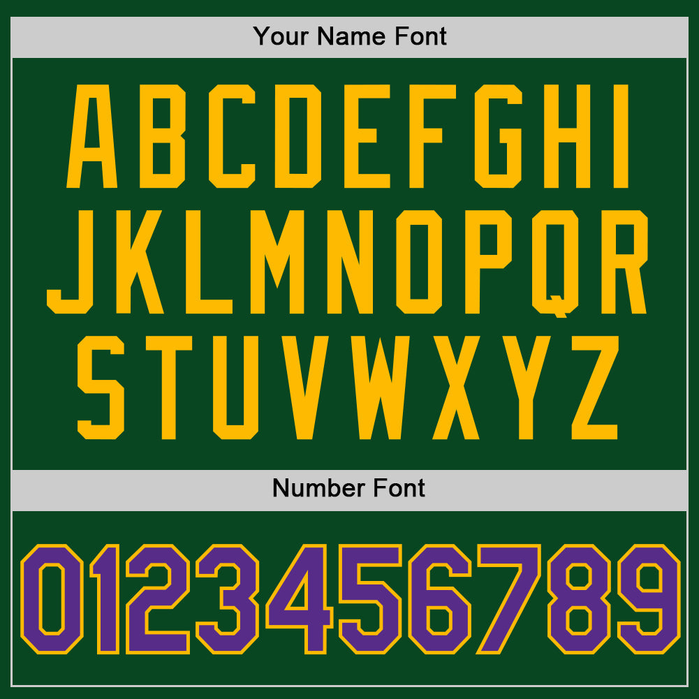 Custom Green Purple-Gold Authentic Throwback Baseball Jersey baseball jersey product view 5