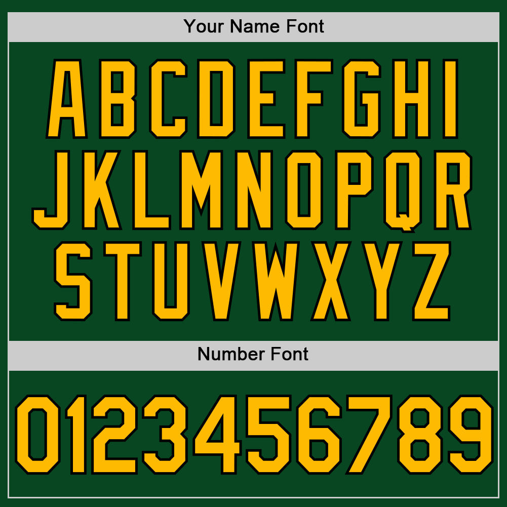 Custom Green Gold-Black Authentic Throwback Baseball Jersey baseball jersey product view 5