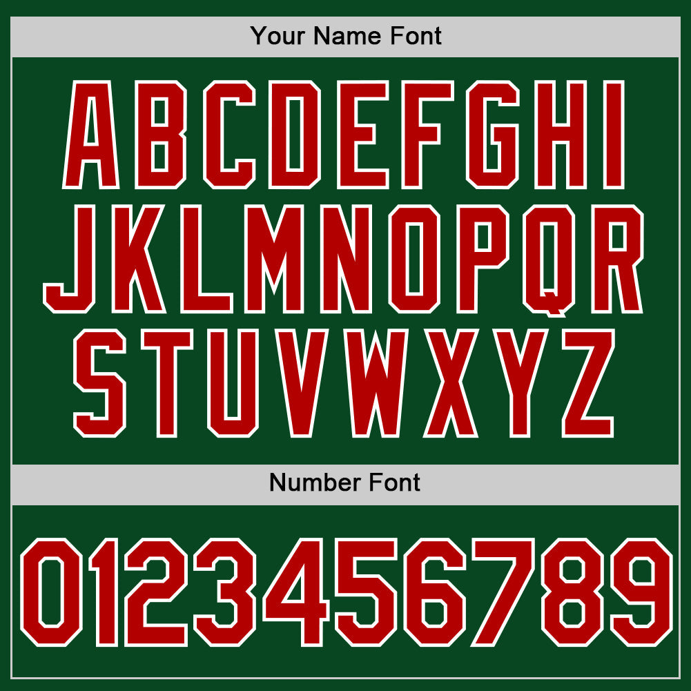 Custom Green Red-White Authentic Throwback Baseball Jersey baseball jersey product view 5