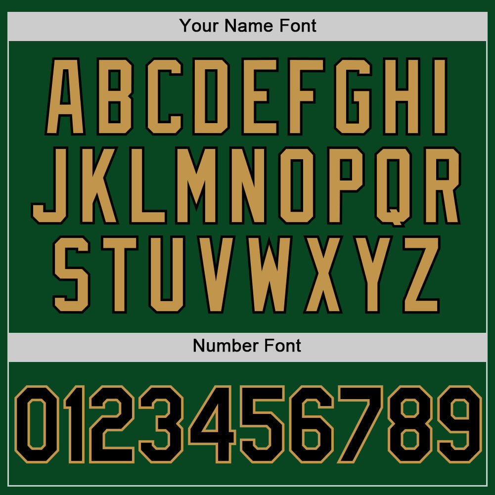 Custom Green Black-Old Gold Authentic Throwback Baseball Jersey baseball jersey product view 5