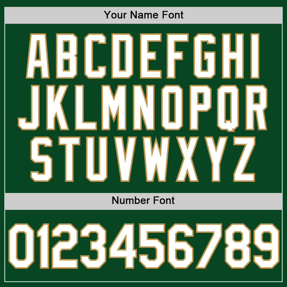 Custom Green White-Old Gold Authentic Throwback Baseball Jersey baseball jersey product view 5