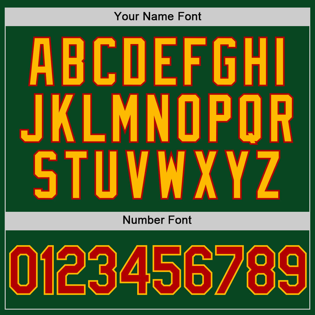 Custom Green Red-Gold Authentic Throwback Baseball Jersey baseball jersey product view 5