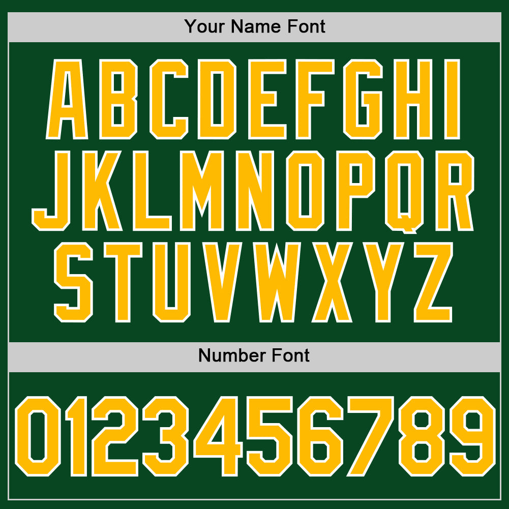 Custom Green Gold-White Authentic Throwback Baseball Jersey baseball jersey product view 5
