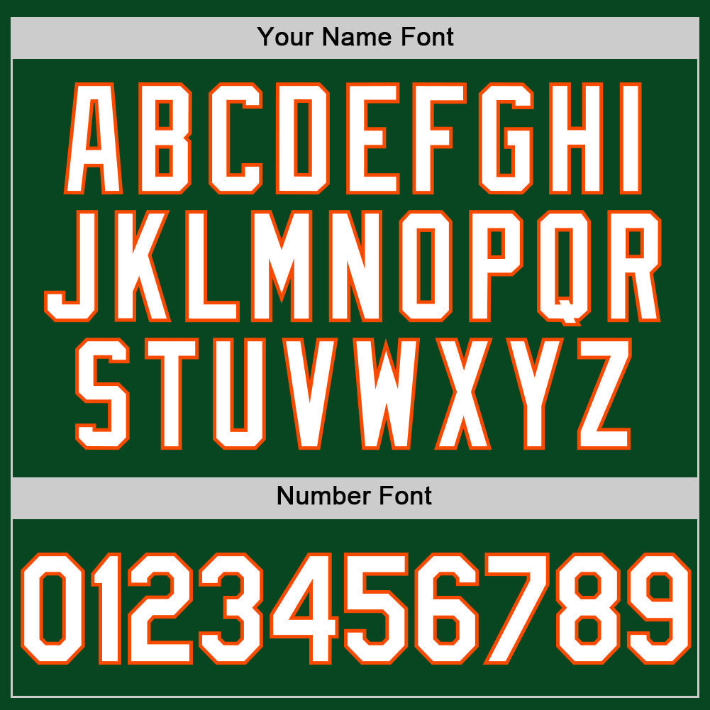 Custom Green White-Orange Authentic Throwback Baseball Jersey baseball jersey product view 5