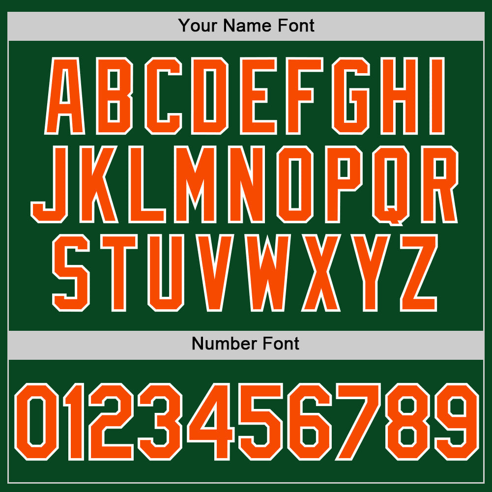 Custom Green Orange-White Authentic Throwback Baseball Jersey baseball jersey product view 5