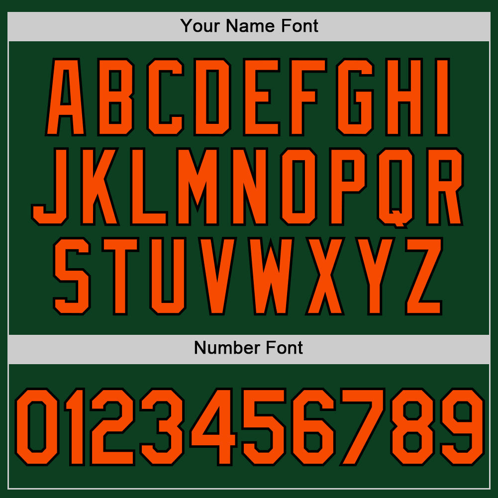 Custom Green Orange-Black Authentic Throwback Baseball Jersey baseball jersey product view 5