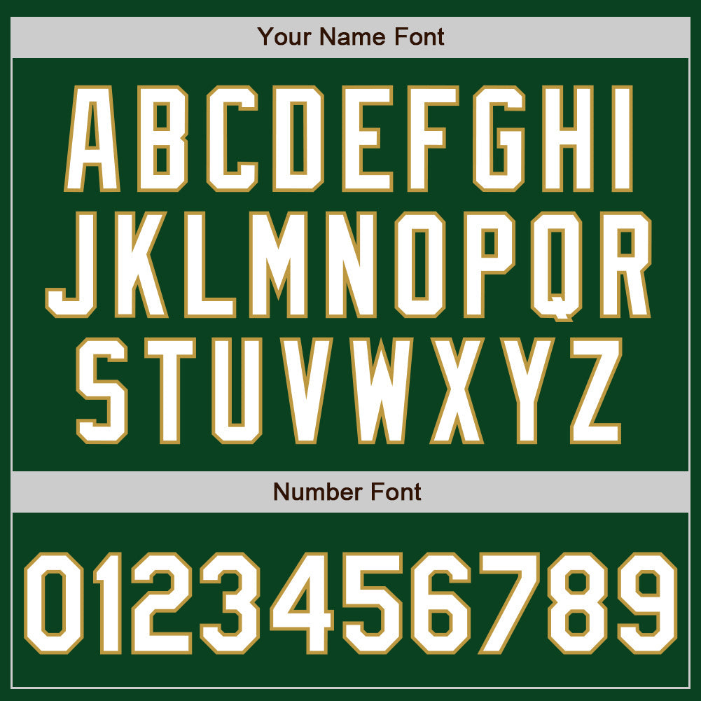 Custom Green White-Old Gold Authentic Baseball Jersey baseball jersey product view 4