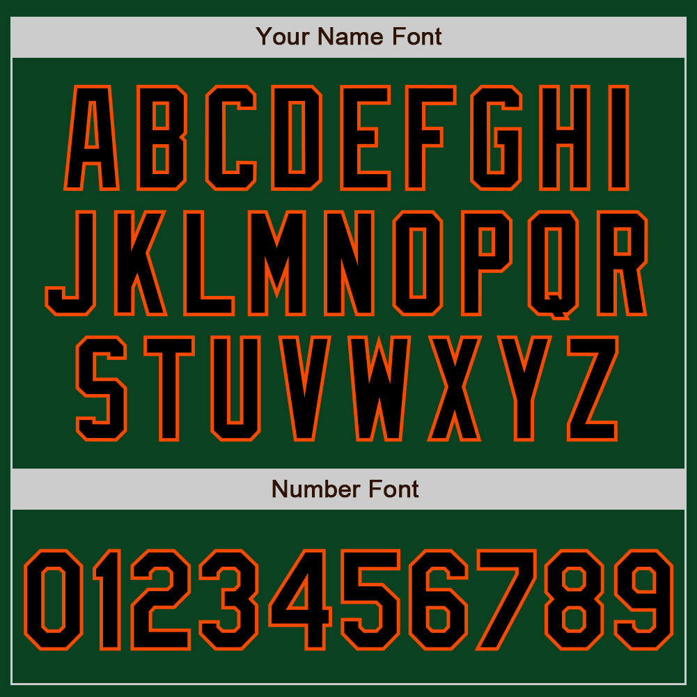 Custom Green Black-Orange Authentic Baseball Jersey baseball jersey product view 4