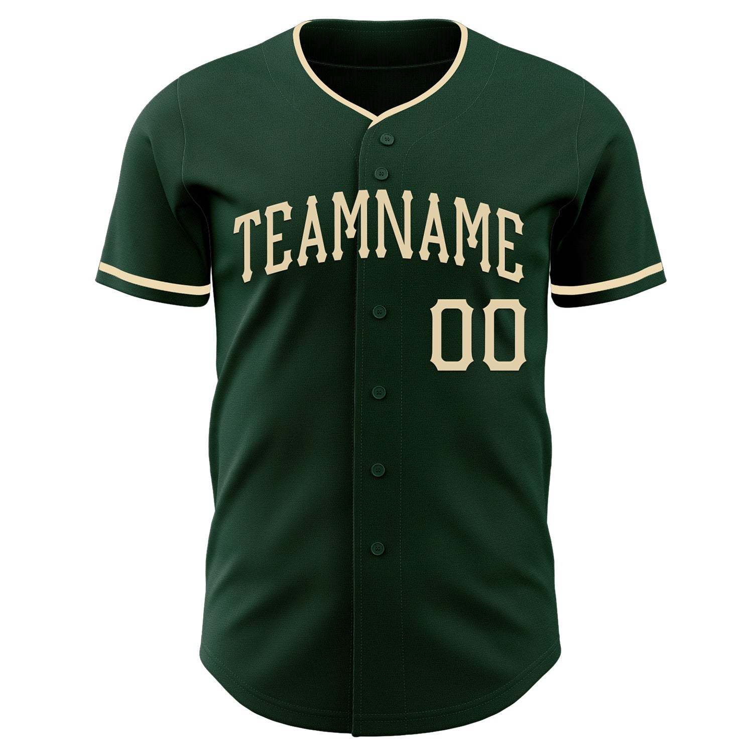 Custom Green Cream Authentic Baseball Jersey baseball jersey product view 2