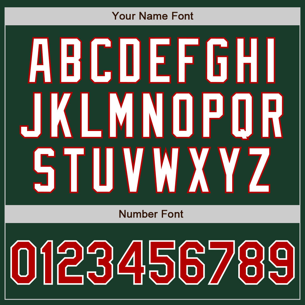 Custom Green Red-White Authentic Baseball Jersey baseball jersey product view 5