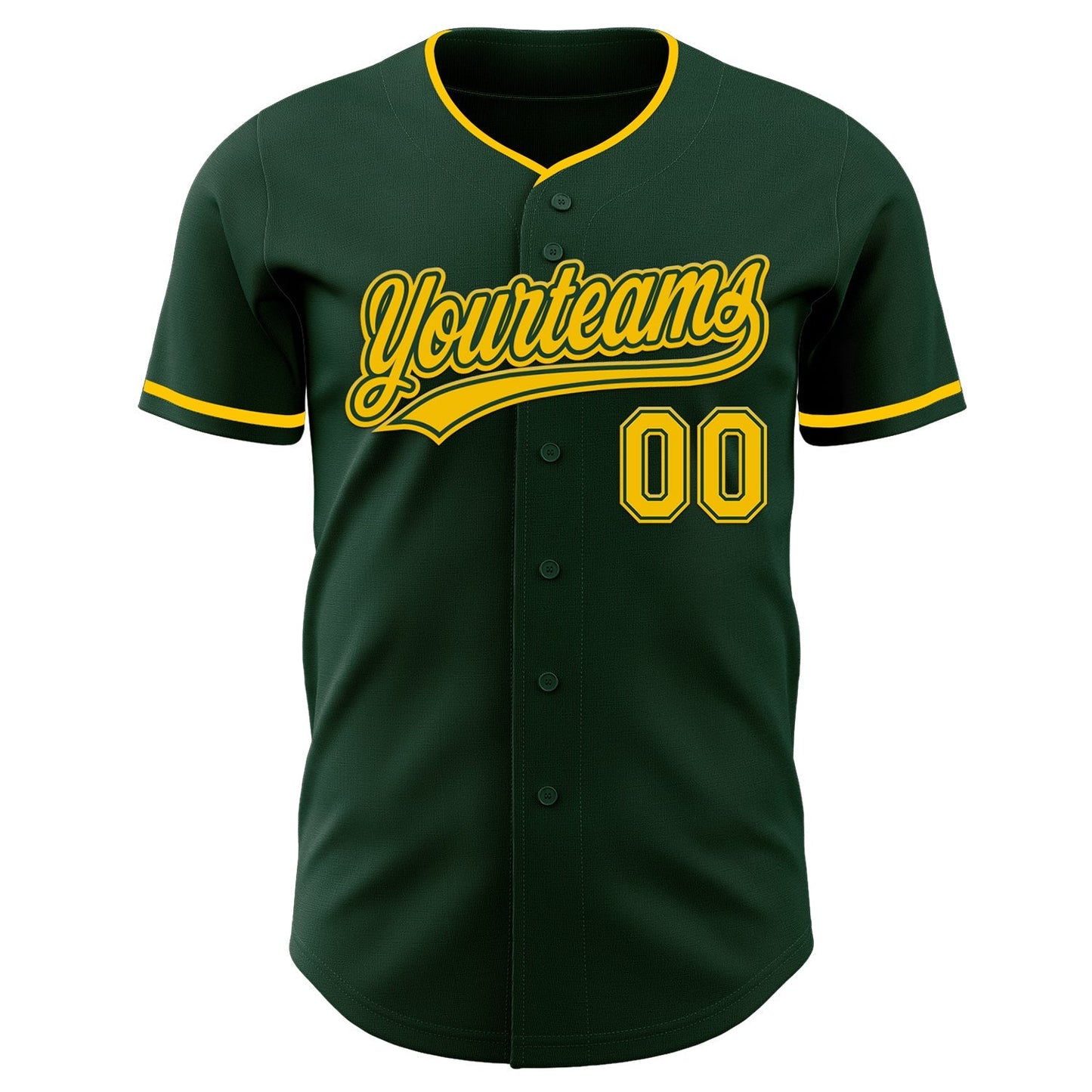 Custom Green Yellow Authentic Baseball Jersey baseball jersey product view 2