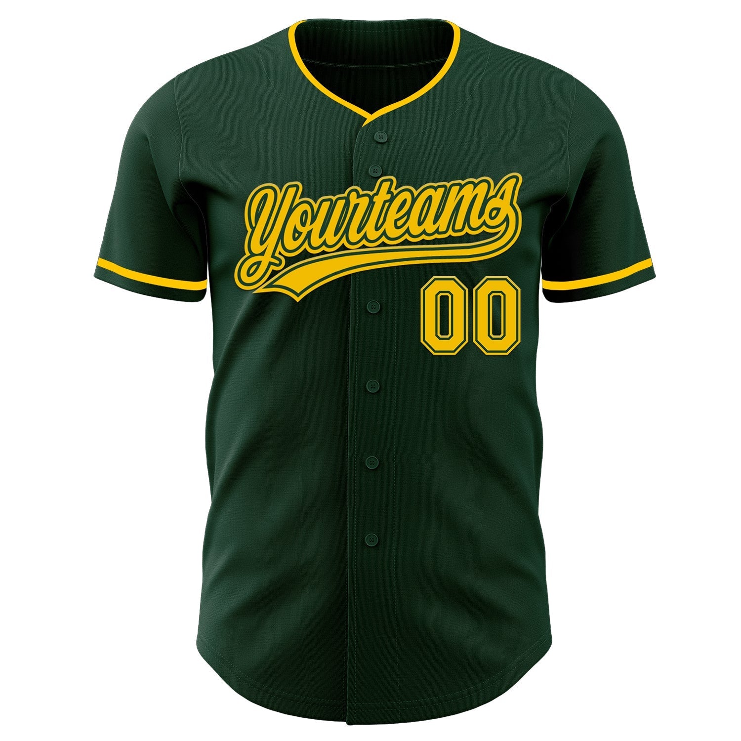 Custom Green Yellow Authentic Baseball Jersey baseball jersey product view 2