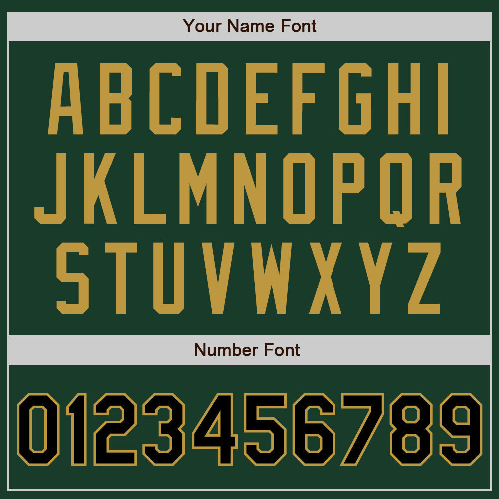 Custom Green Black-Old Gold Authentic Baseball Jersey baseball jersey product view 5