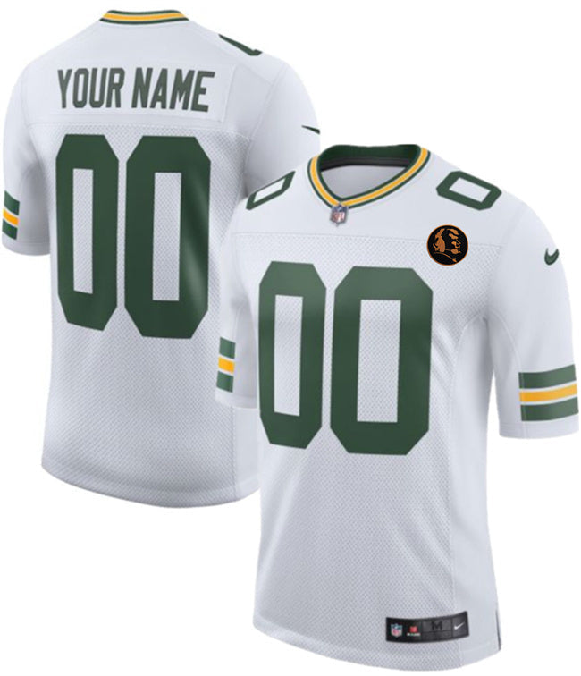 Green Bay Packers Active Player Custom White 2025 With John Madden Patch New Vapor Football Jersey football jersey product view 1