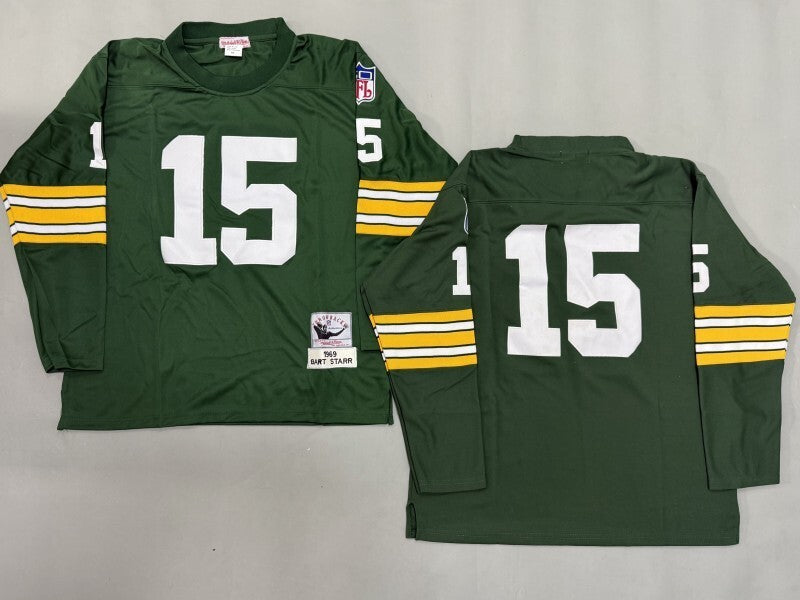 Green Bay Packers #15 Bart Starr Green Bay Packers (3)_[1] Football Jersey football jersey product view 1