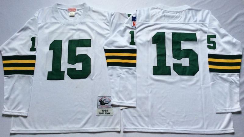 Green Bay Packers #15 Bart Starr Throwback Style 3 Football Jersey football jersey product view 1