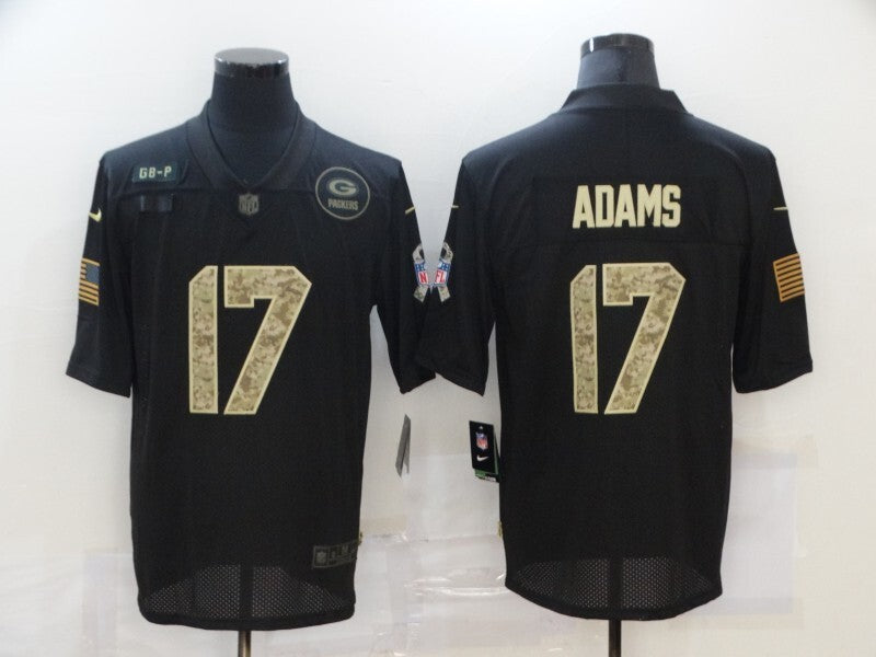 Green Bay Packers #17 Davante Adams 20 Salute Camo Text 633 Football Jersey football jersey product view 1