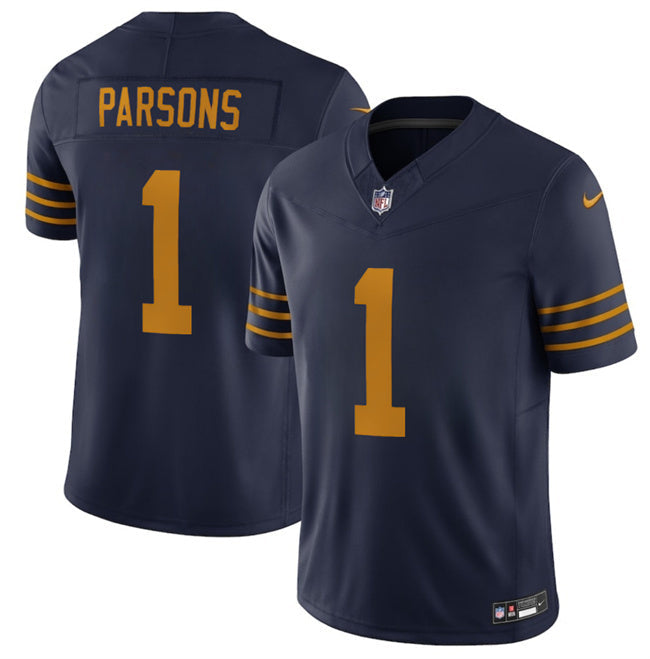 Green Bay Packers #1 Micah Parsons Navy The 1923 Classic Vapor F.U.S.E. Limited Football Jersey football jersey product view 1