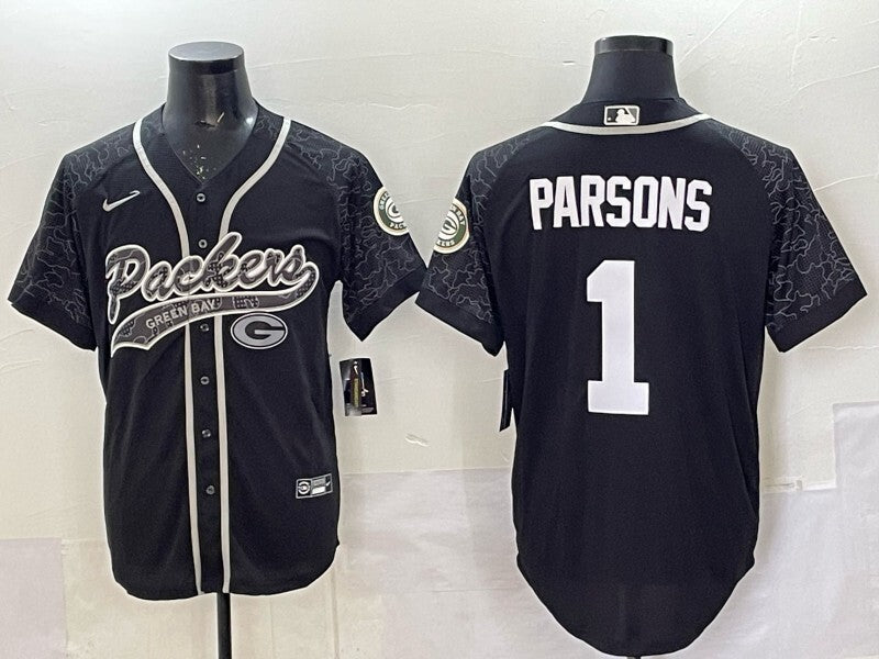 Green Bay Packers #1 Micah Parsons Packers Collaboration Style 3 Football Jersey football jersey product view 1