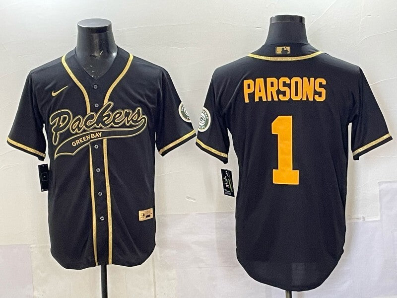 Green Bay Packers #1 Micah Parsons Packers Collaboration Style 5 Football Jersey football jersey product view 1