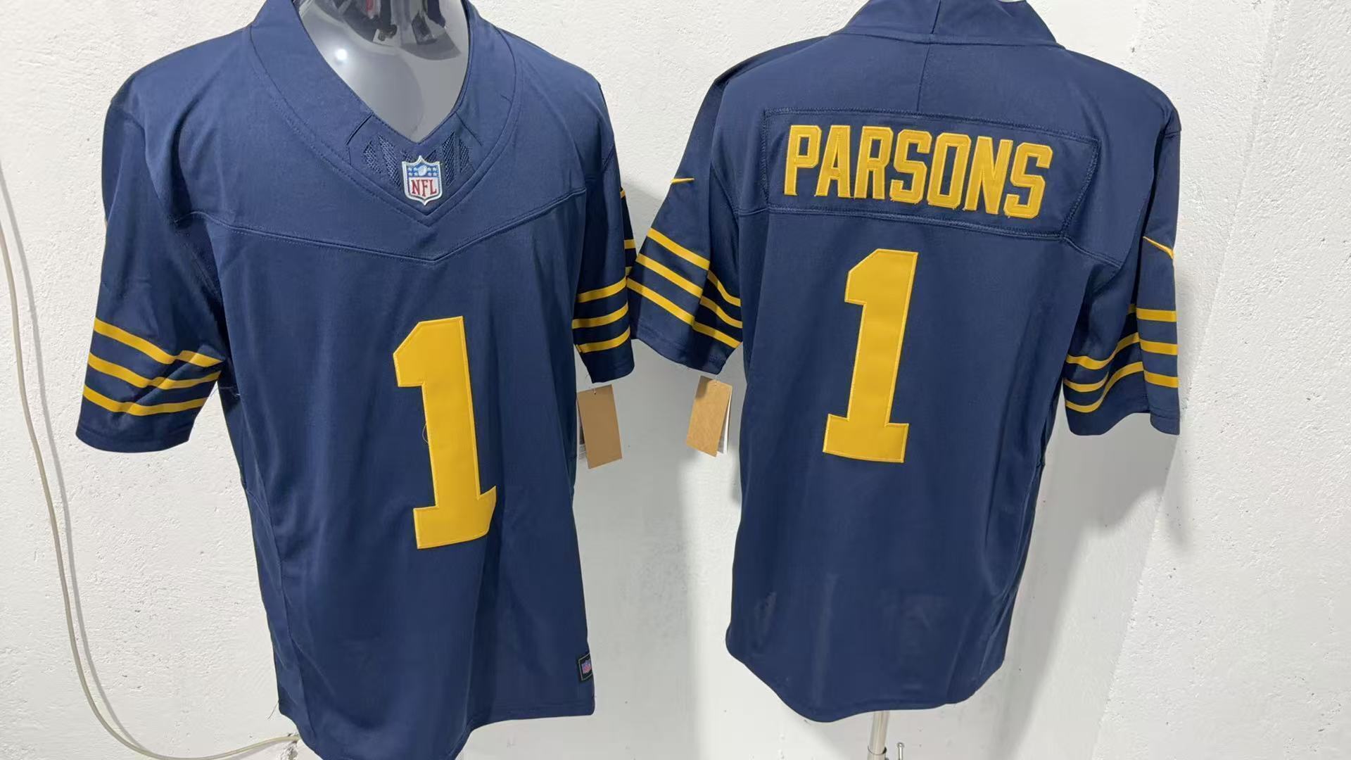 Green Bay Packers #1 Micah Parsons Style 1 Football Jersey football jersey product view 1