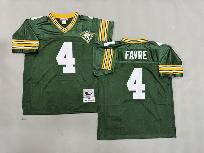 Green Bay Packers #4 Brett Favre Green Bay Packers Style 1 Football Jersey football jersey product view 1