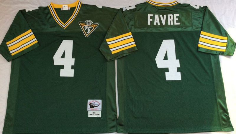 Green Bay Packers #4 Brett Favre Throwback Style 2 Football Jersey football jersey product view 1