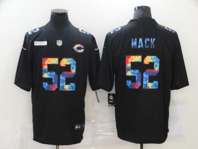 Green Bay Packers #52 Clay Matthews Rainbow Edition Adult 728 Football Jersey football jersey product view 1