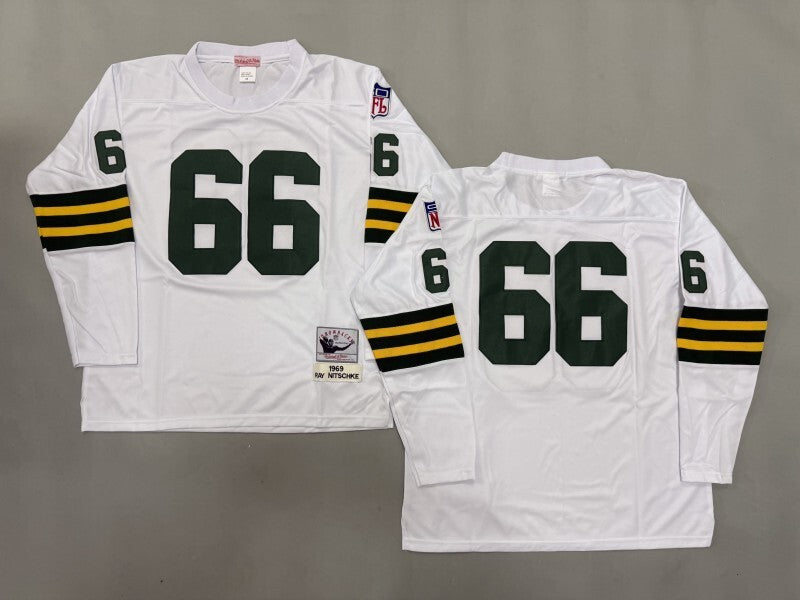 Green Bay Packers #66 Ray Nitschke Green Bay Packers Style 2 Football Jersey football jersey product view 1