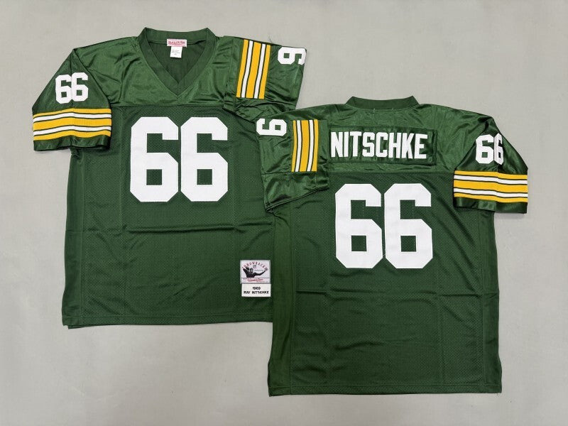 Green Bay Packers #66 Ray Nitschke Green Bay Packers Style 3 Football Jersey football jersey product view 1