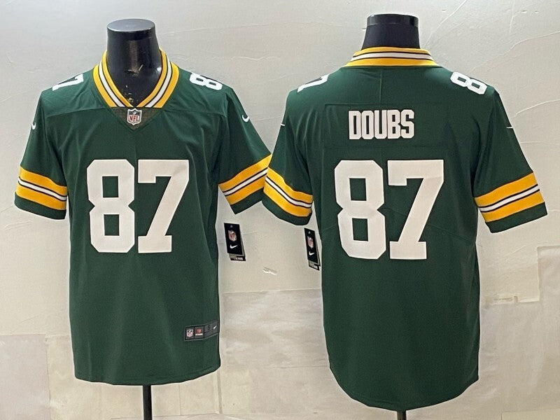 Green Bay Packers #87 Romeo Doubs Packers V2 Football Jersey football jersey product view 1