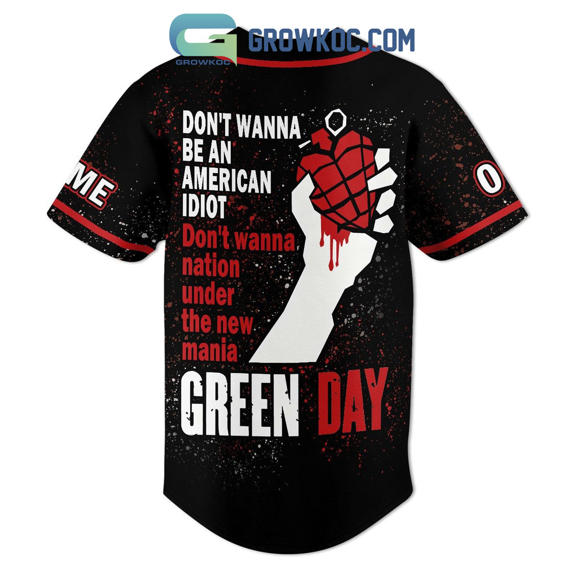 Greenday Don’t Wanna Be An American Idiot Personalized Baseball Jersey baseball jersey product view 3