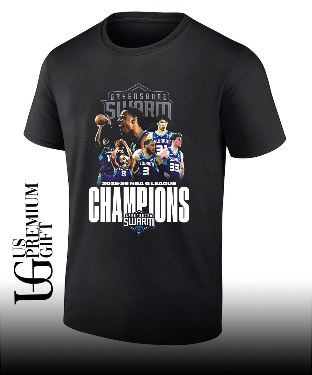 Greensboro Swarm NBA League Champions 2025-2026 shirt Unisex T-shirt, Sweatshirt, Hoodie, Long Sleeve Tee - T-Shirt, Sweatshirt, Hoodie