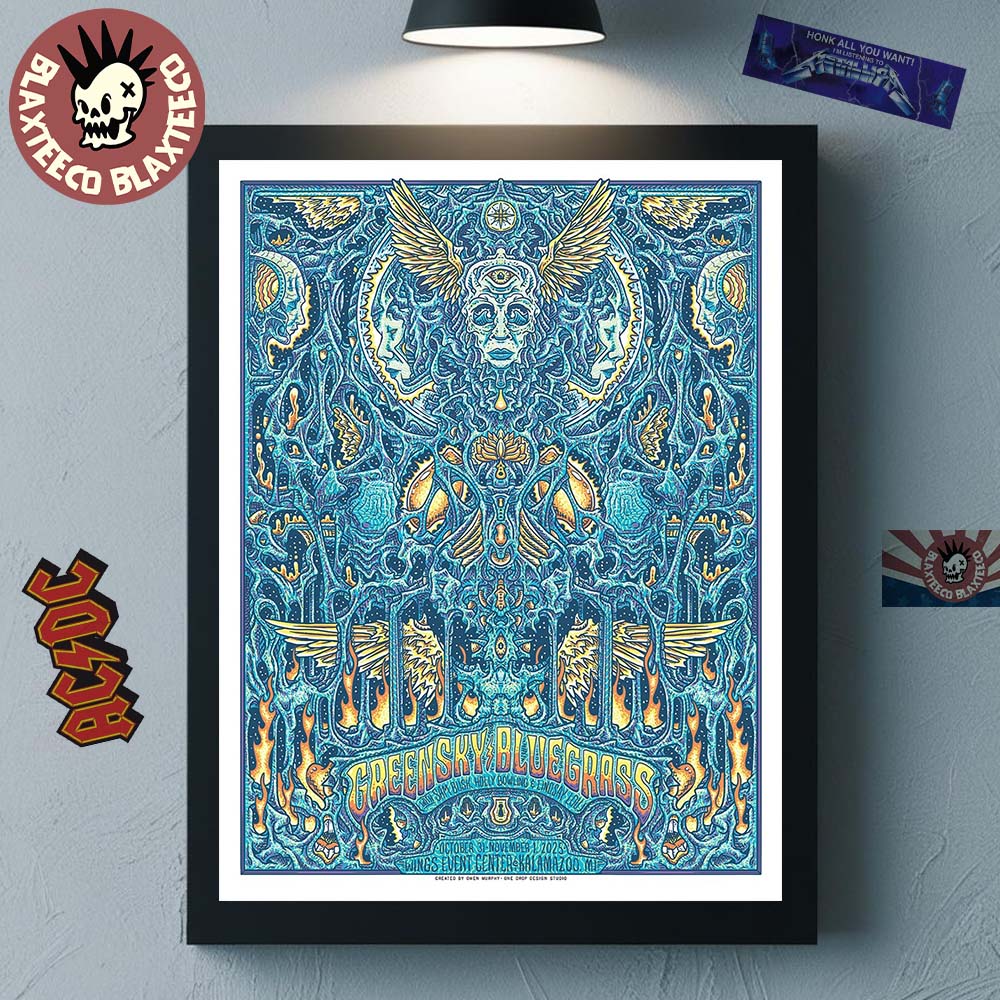 Greensky Bluegrass Kalamazoo Michigan 2025 Venue Poster At Wings Event Center On October 31 And November 1 2025 Poster Canvas - T-Shirt, Sweatshirt, Hoodie