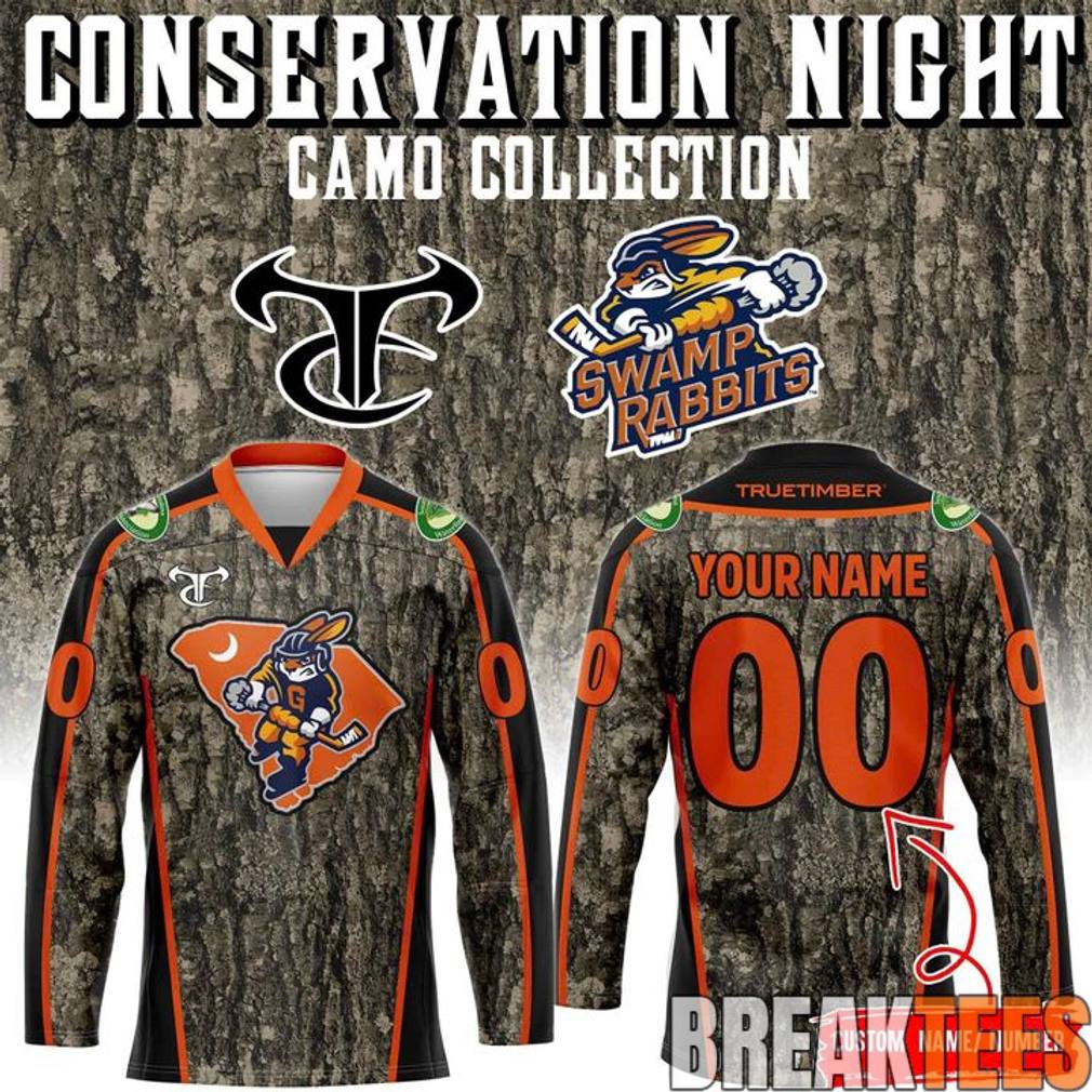 Greenville Swamp Rabbits 2026 Conservation Night Custom Hockey Jersey hockey jersey product view 1
