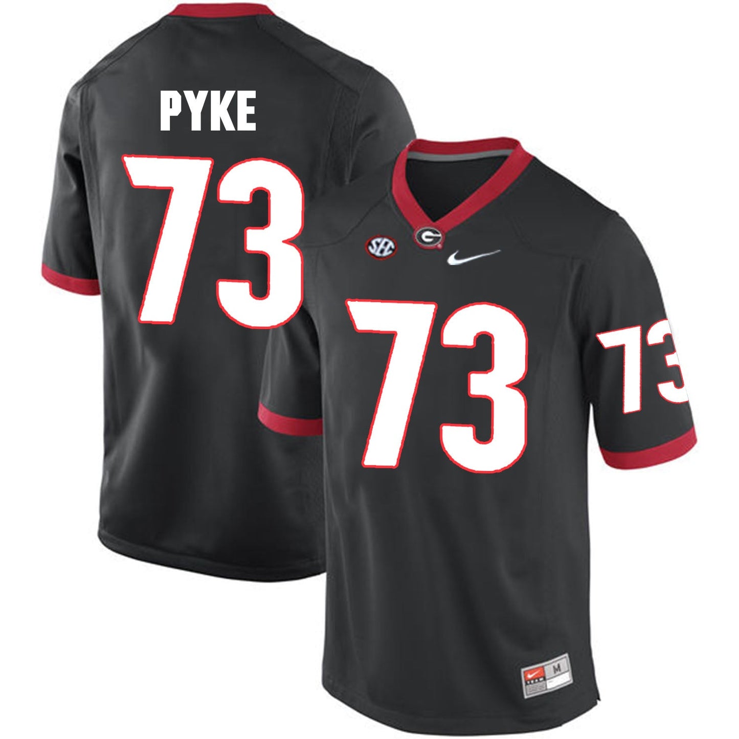 Greg Pyke 73 Black Style 1 College Football Jersey football jersey product view 1